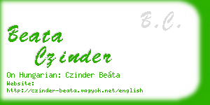 beata czinder business card
